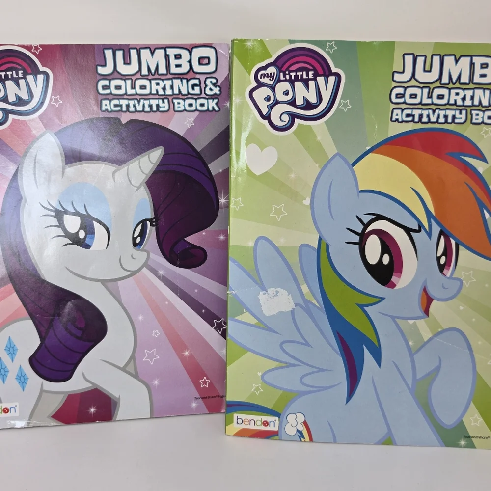 Bendon My Little Pony Jumbo Coloring Book Lot of 2